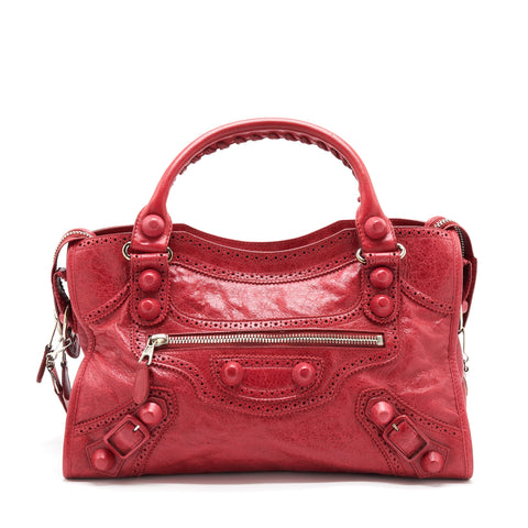 balenciaga Giant City Bag Red SHW