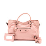 balenciaga Classic City Bag Leather Pink Black Hardware