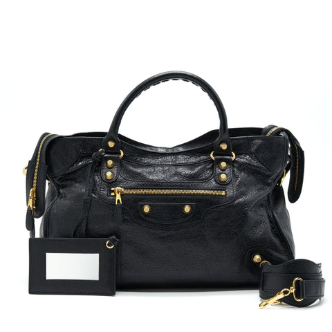 balenciaga GIANT CITY BAG IN BLACK
