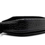 balenciaga Ghost Sling Bag Croc Embossed Leather Black GHW