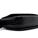balenciaga Ghost Sling Bag Croc Embossed Leather Black GHW