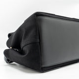 balenciaga Cabas Logo Tote Bag Canvas/ Calfskin Black SHW