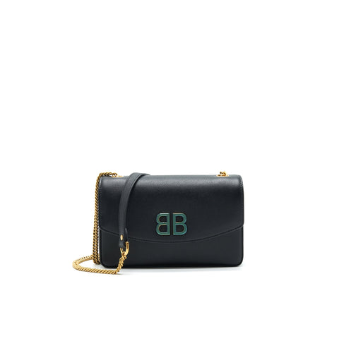 balenciaga BB chain Shoulder Bag Black GHW