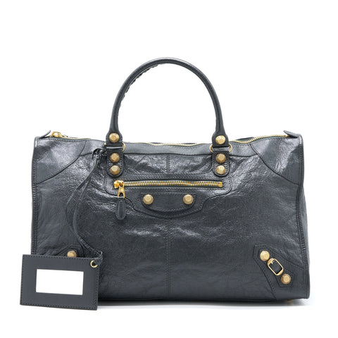 balenciaga Giant 12 Work City Bag Lambskin Gris Fossile GHW