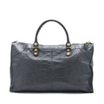 balenciaga Giant 12 Work City Bag Lambskin Gris Fossile GHW