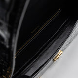 balenciaga Ghost Sling Bag Croc Embossed Leather Black GHW