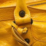 balenciaga classic city bag yellow ruthenium hardware