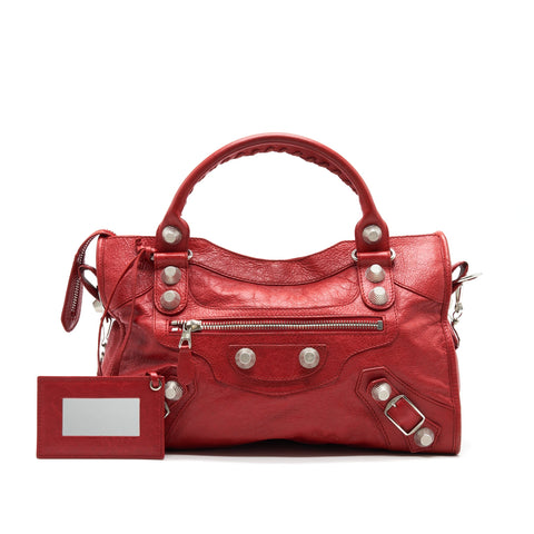 balenciaga Giant City Bag Red SHW