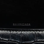 balenciaga Hourglass S Croc-Embossed Calfskin So Black