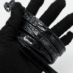 balenciaga Hourglass S Croc-Embossed Calfskin So Black
