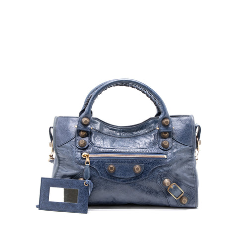 balenciaga Giant City Bag Dark Blue RGHW