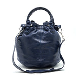 balenciaga Giant Pompon Bucket Bag Navy