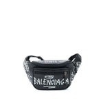 balenciaga Graffiti Waist Bag Leather Black Ruthenium Hardware