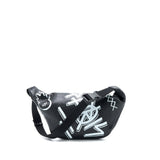 balenciaga Graffiti Waist Bag Leather Black Ruthenium Hardware