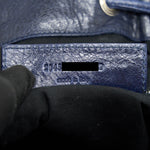 balenciaga Giant Pompon Bucket Bag Navy