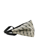 balenciaga  Logo S Navy Cabas Canvas Hobo Bag White