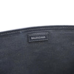 balenciaga  Logo S Navy Cabas Canvas Hobo Bag White
