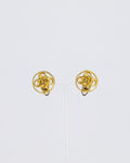 *HOT* Chanel Gold Round Knotted CC Logo Earrings