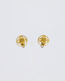 *HOT* Chanel Gold Round Knotted CC Logo Earrings
