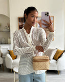 *HOT* Christian Top quality Dior 2021 Beige Lady Small Vanity Case Bag in Raffia & Leather with Gold Hardware