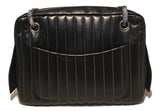 Chanel Mademoiselle Ligne Vertical Quilted Black Leather Camera Bag