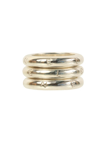 Chanel Logo Triple Ring Silver