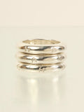 Chanel Logo Triple Ring Silver