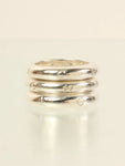 Chanel Logo Triple Ring Silver