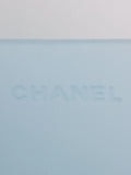 Chanel Logo Rubber Tote Bag Clear Blue