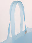 Chanel Logo Rubber Tote Bag Clear Blue