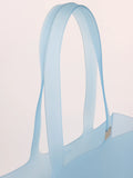 Chanel Logo Rubber Tote Bag Clear Blue