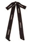 Chanel Logo Ribbon Brooch Black