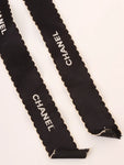 Chanel Logo Ribbon Brooch Black