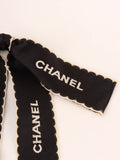 Chanel Logo Ribbon Brooch Black