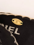 Chanel Logo Ribbon Brooch Black