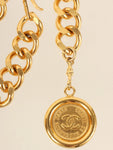 Chanel Logo Plate Cc Mark Coin Charm Chain Belt Gold
