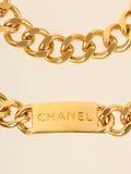 Chanel Logo Plate Cc Mark Coin Charm Chain Belt Gold