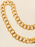 Chanel Logo Plate Cc Mark Coin Charm Chain Belt Gold