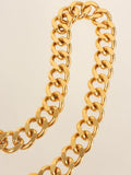 Chanel Logo Plate Cc Mark Coin Charm Chain Belt Gold