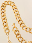 Chanel Logo Plate Cc Mark Coin Charm Chain Belt Gold
