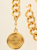 Chanel Logo Plate Cc Mark Coin Charm Chain Belt Gold