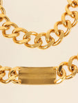 Chanel Logo Plate Cc Mark Coin Charm Chain Belt Gold