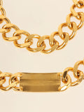 Chanel Logo Plate Cc Mark Coin Charm Chain Belt Gold