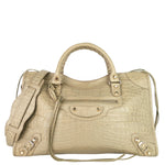 balenciaga Classic City Croc-Embossed Agneau Leather Bag