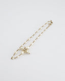 *HOT* Chanel Gold CC Necklace with White Pearl and Crystal Detailing