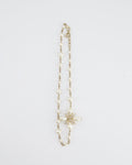 *HOT* Chanel Gold CC Necklace with White Pearl and Crystal Detailing