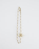 *HOT* Chanel Gold CC Necklace with White Pearl and Crystal Detailing