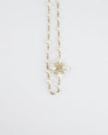 *HOT* Chanel Gold CC Necklace with White Pearl and Crystal Detailing