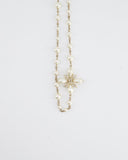 *HOT* Chanel Gold CC Necklace with White Pearl and Crystal Detailing