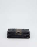 *HOT* Chanel Black and Gold Wallet on Chain Bag in Python with Ruthenium Hardware